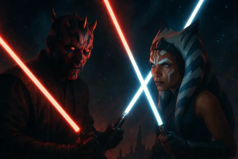 Darth Maul and Ahsoka animated confrontation