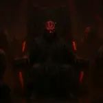 Maul facing syndicate leaders in a shadowy underworld scene