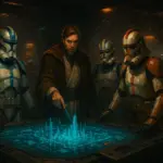 Clone troopers squad in tactical action during a mission