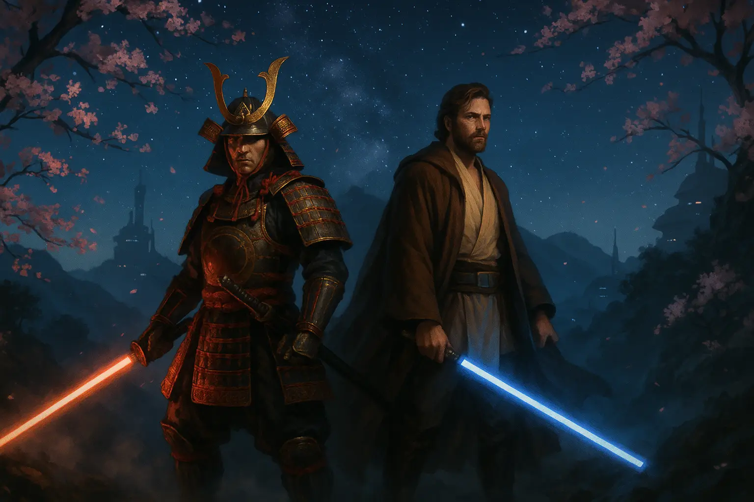 Samurai and Jedi aesthetic fusion